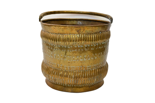 Vintage Etched Brass Bucket