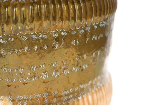 Vintage Etched Brass Bucket