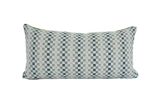 Green Checkerboard Lumbar Pillow Cover