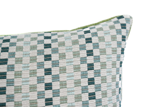 Green Checkerboard Lumbar Pillow Cover
