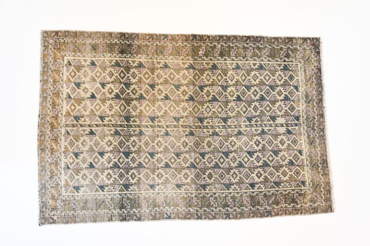 3' x 5' Chocolate and Teal Oushak Area