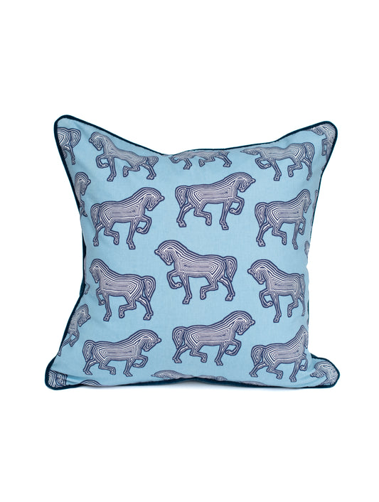 Schumacher Blue Faubourg Pillow Cover