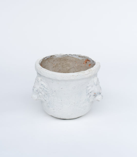 Plastered Lion Planter