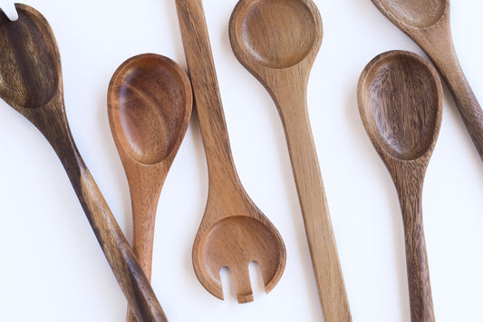 Oval Wood Serving Utensils