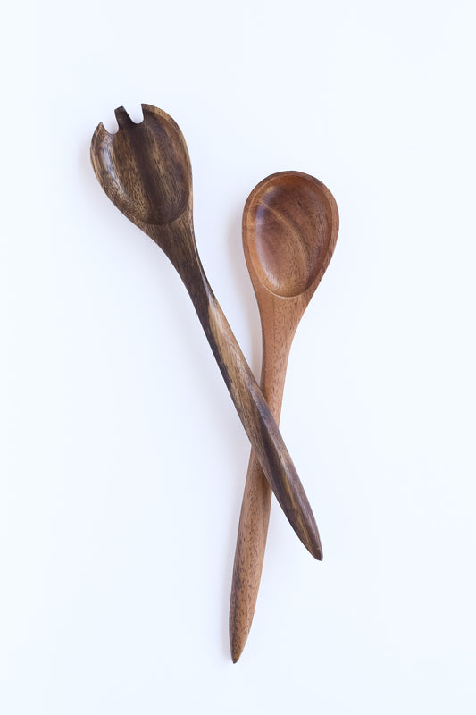 Oval Wood Serving Utensils