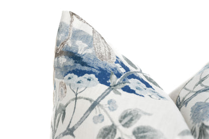 GP & J Baker Broughton Rose - Blue Pillow Cover