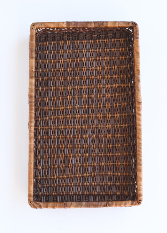 Small Dark Wicker Tray
